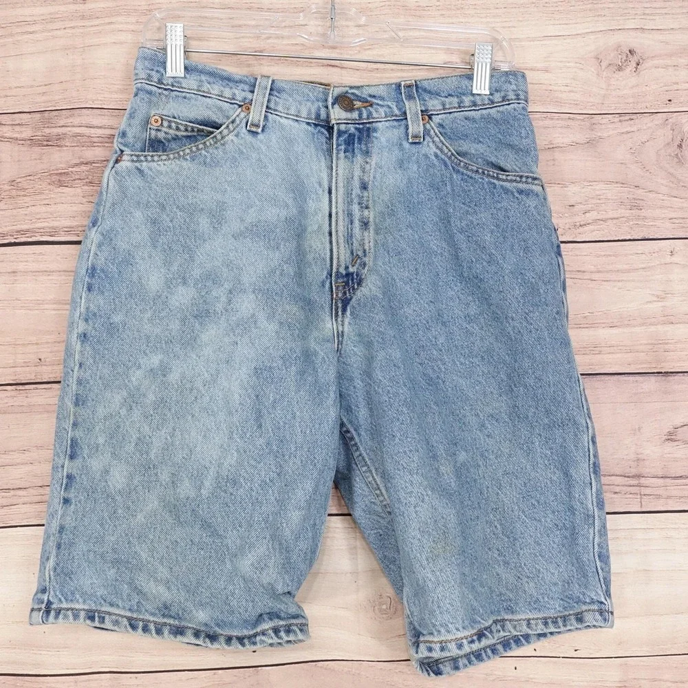 Levi's Jean Shorts Mens 29 Blue Denim 550 Relaxed Fit Bermuda 10 Inseam Vintage